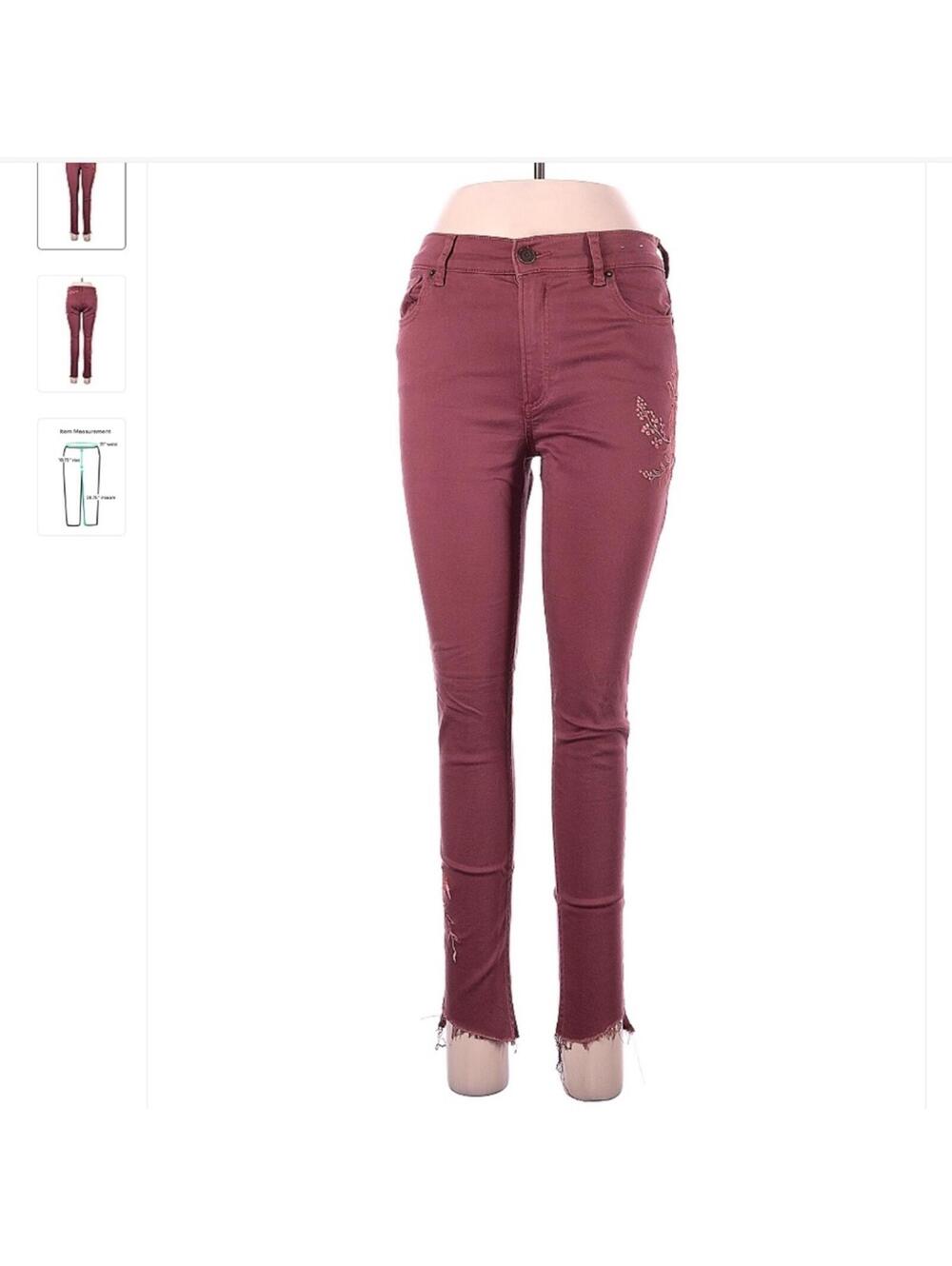 Express Pink Mauve Jeans with Embroidery Detail - Sz 8